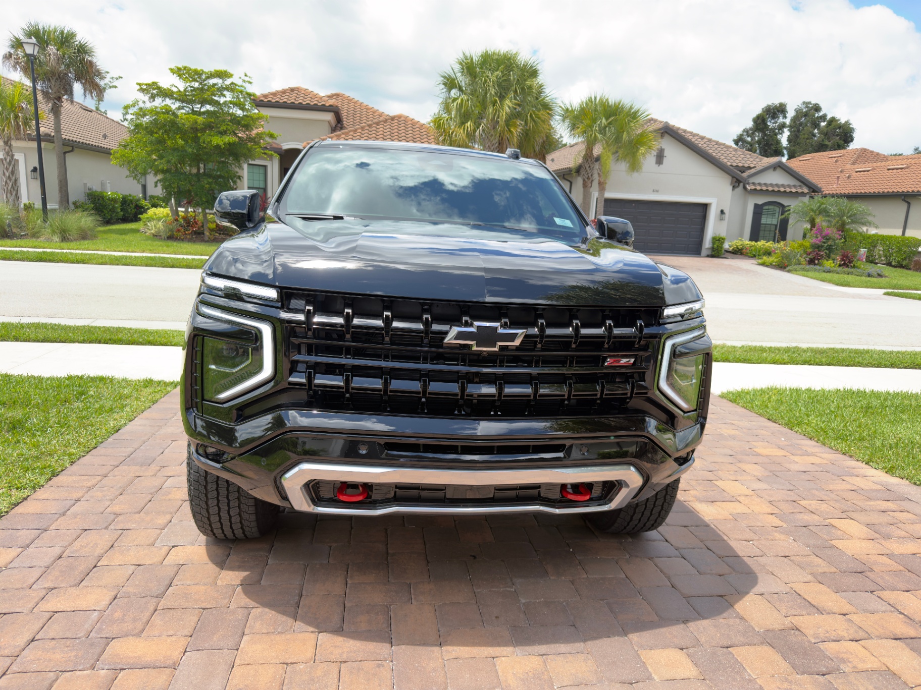Front grille of black Chevrolet Suburban Z71