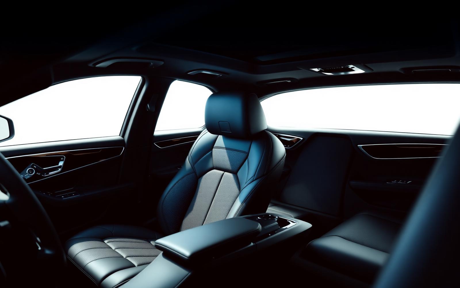 Luxury chauffeured sedan interior